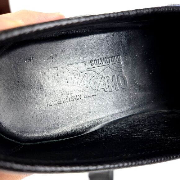 Salvatore Ferragamo Gancini Bit Leather Moccasin Driving Loafers Mens 9.5 Black main image 5